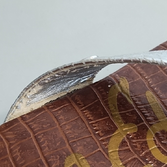 Silver a Sandals with Cork Low Platform Rubber Sole Flip Flops - Picture 7 of 16